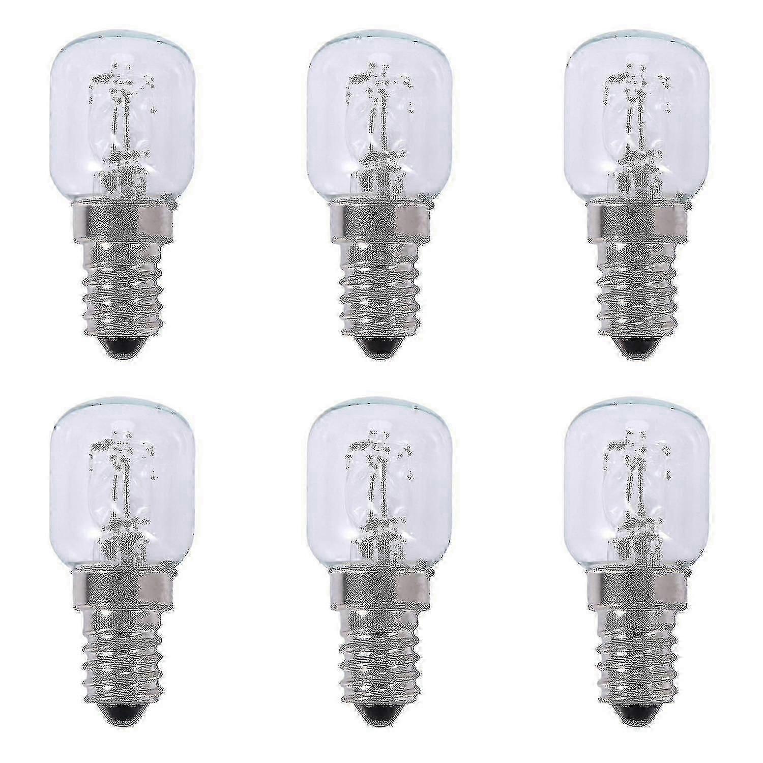 6x E14 High Temperature Bulb 500 Degrees 25w Halogen Bubble Oven Bulb