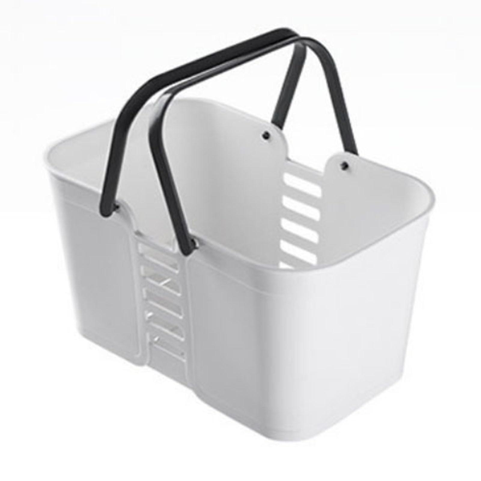 Plastic Bathroom Storage Basket Large Capacity Thickened Heightened Square Handheld Draining