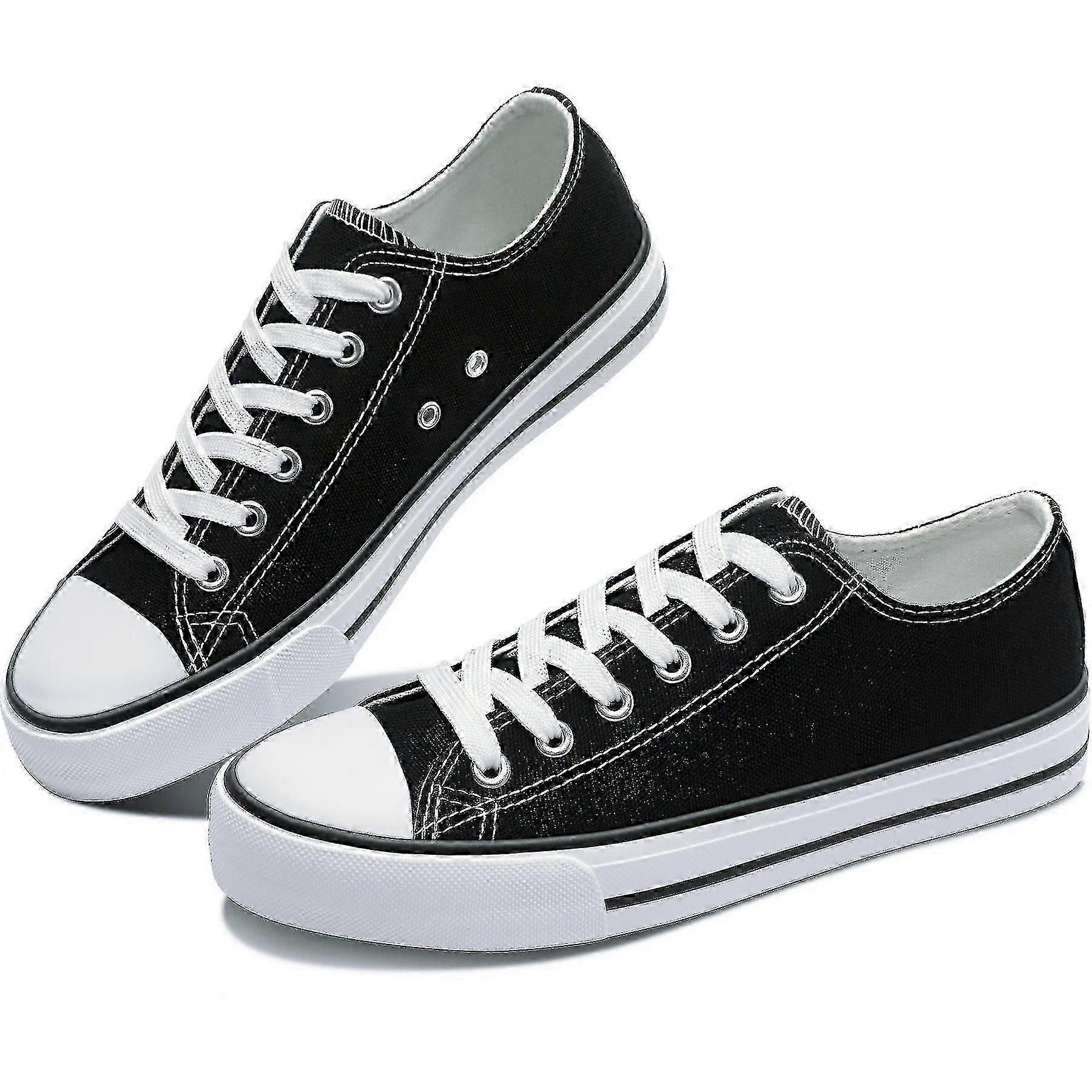 Damesko i lærred, søde lave flade sko til fritidsbrug