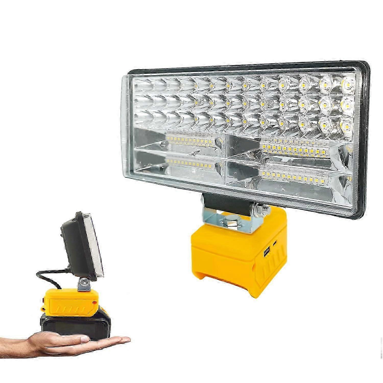 LED Work Light for Dewalt 20V Battery, 90W 9000LM Adjustable Flood Light with 84 Lamp Beads for Construction Use