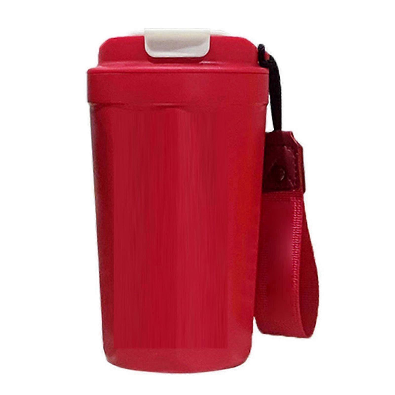 Insulated Stainless Steel Cup with Lid and Drawstring for Hot and Cold Beverages - Red