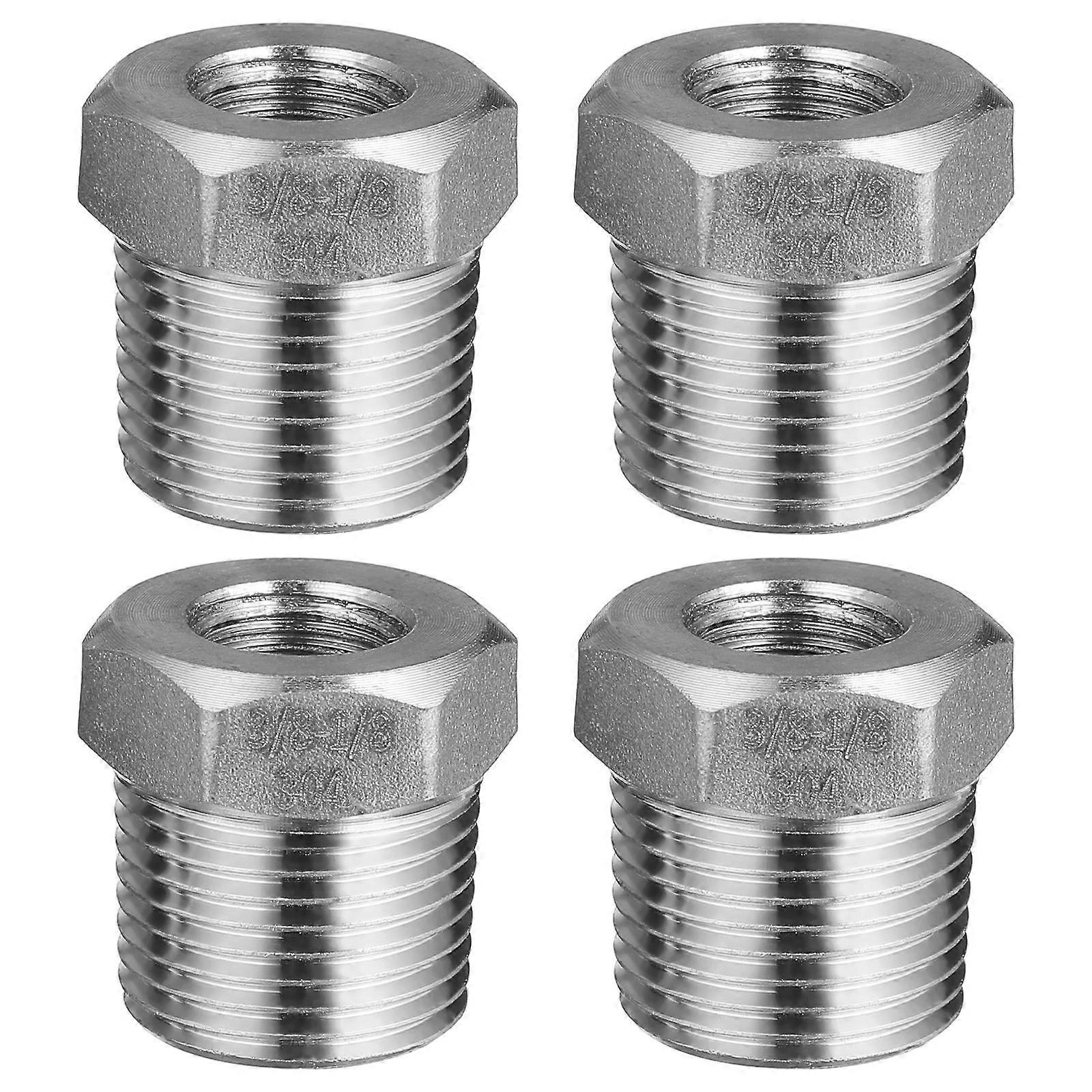 Threaded Adapter Hose Connector Stainless Steel for Faucet 4Pcs