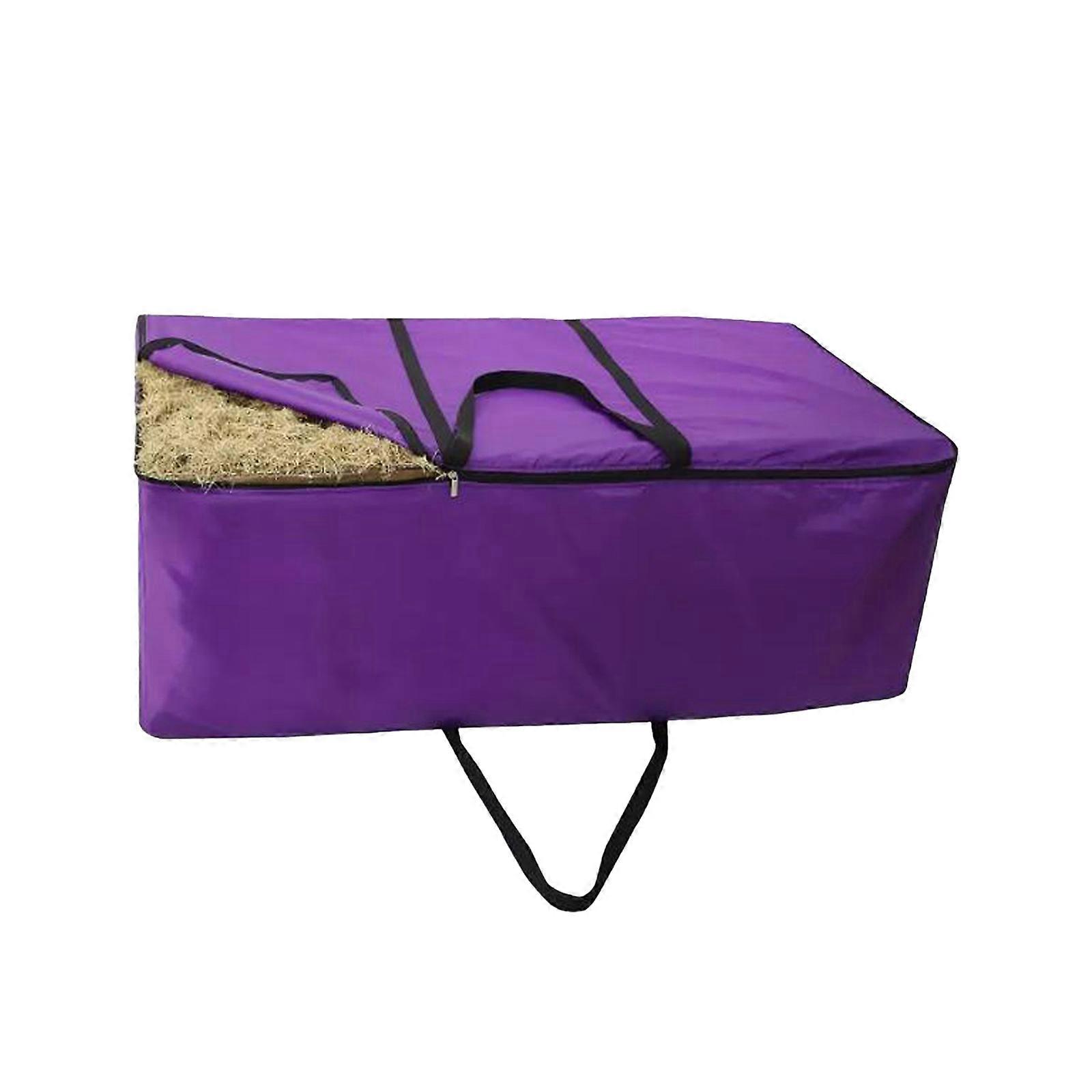 Multiple Purpose Animal Feed Storage Bag With Ventilation Structure And Triplicate Sewn Pulls Up To 88lbs  Purple