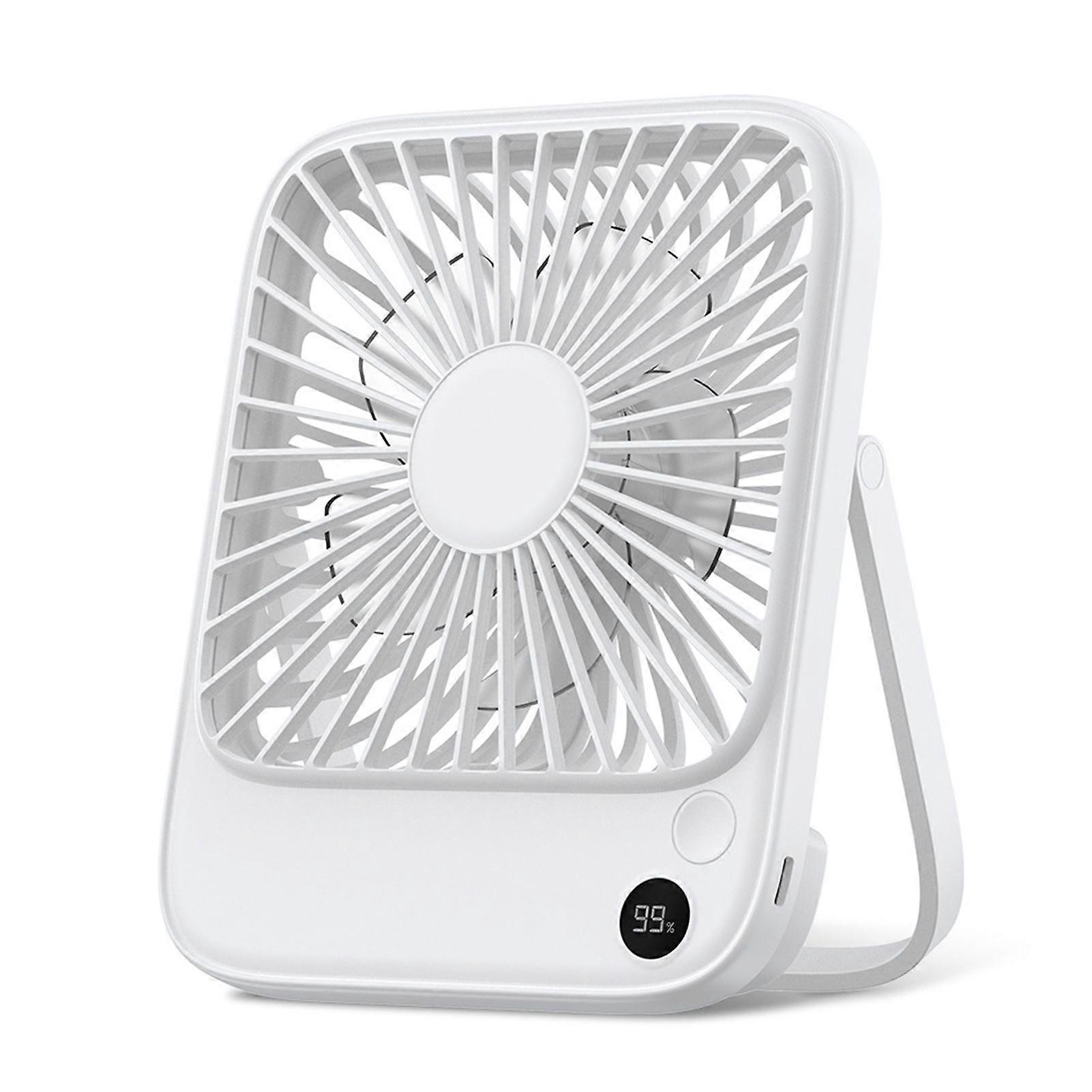 Rechargeable Portable Fan Electric Mini Fan with Brushless Motor 4 Speeds Strong Airflow Low Noise Small Silent Table Fan