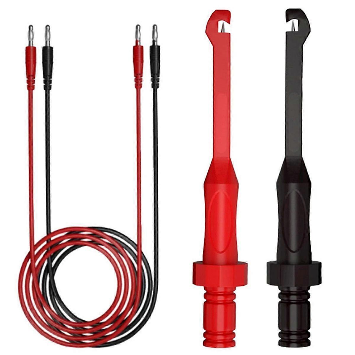 Multimeter Test Leads Set with Wire Piercing Probe and 4mm Banana Plug for Electrical Testing