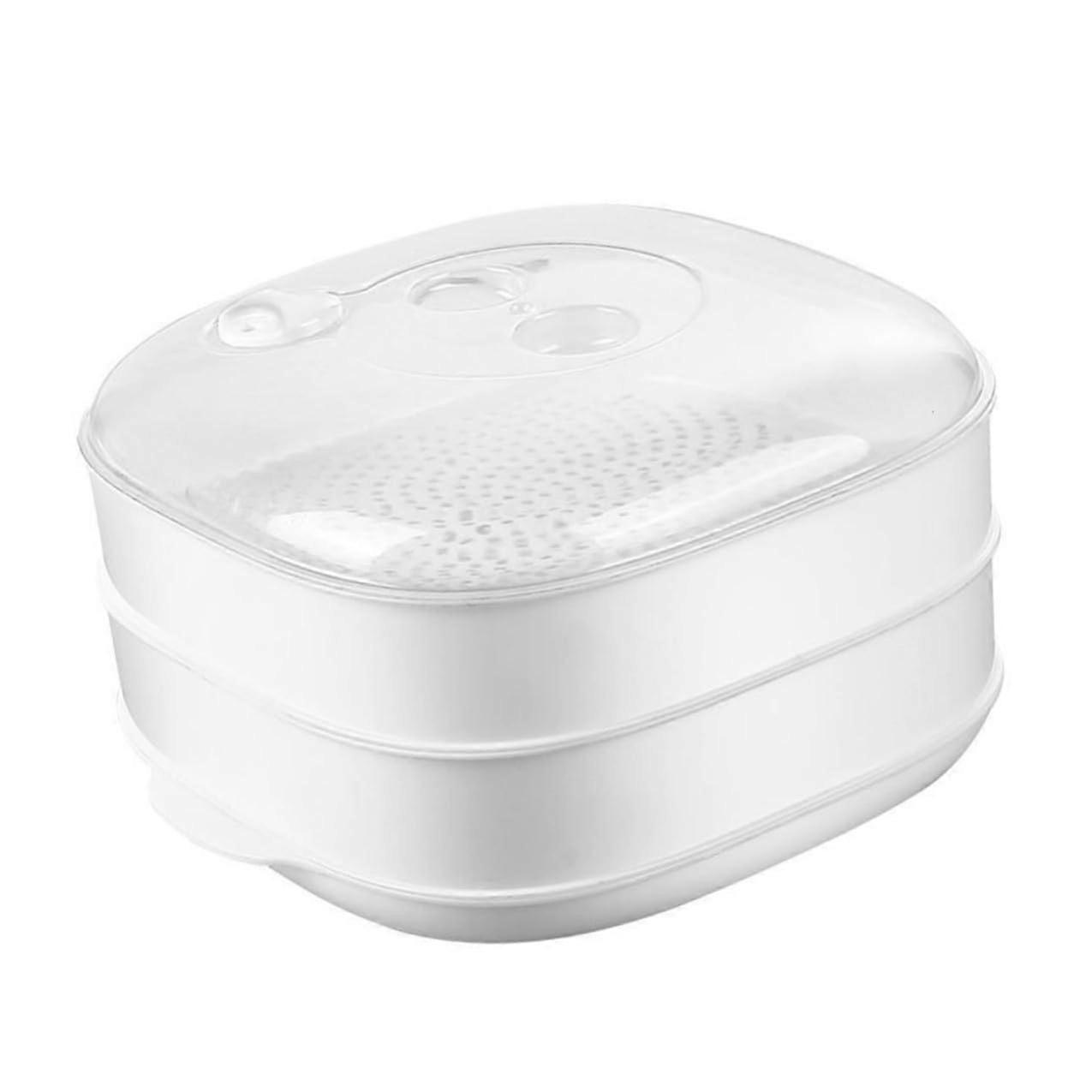 Microwave Rice Steamer with Lid for Vegetables Buns Dumplings Fast Heating Kitchen Container