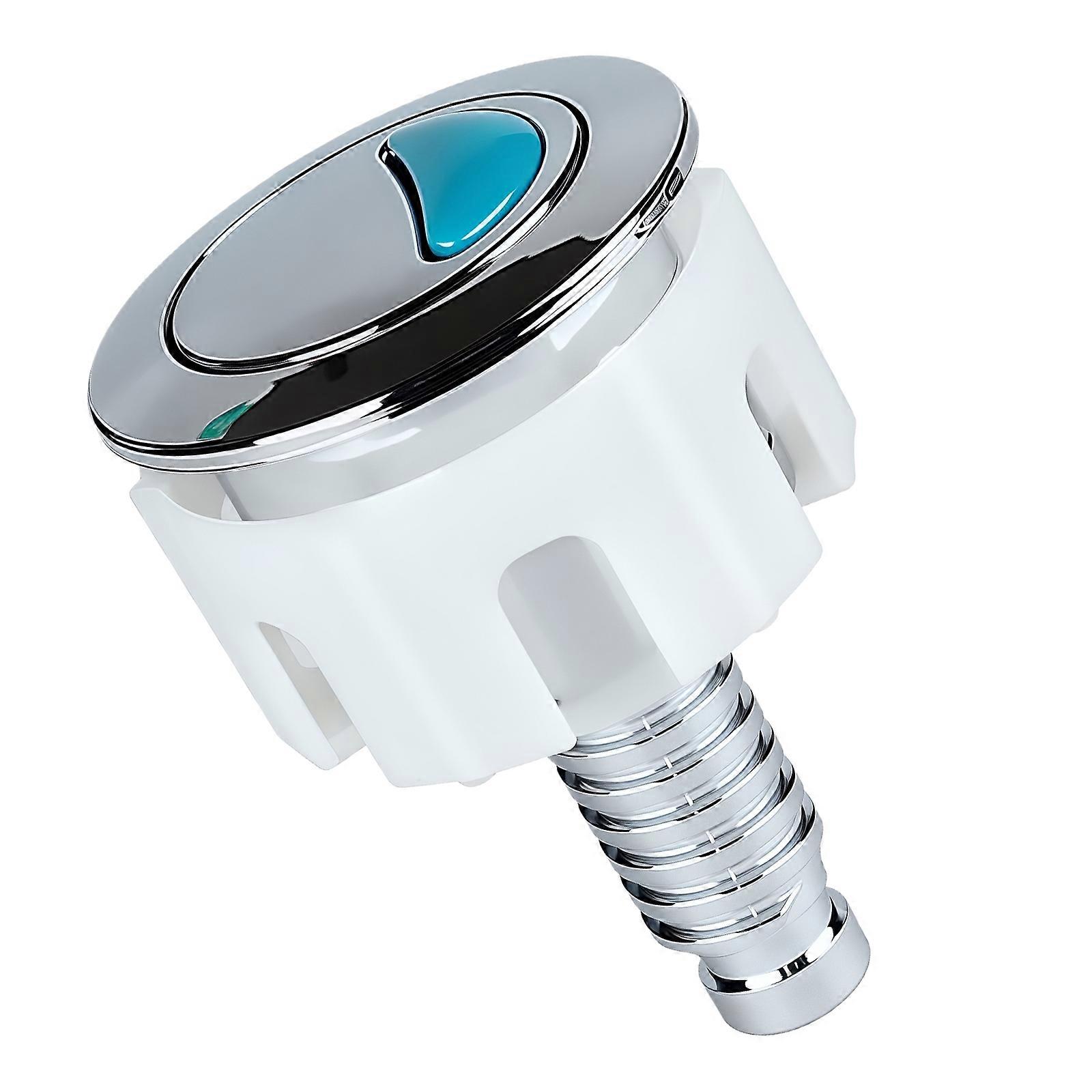 Quick Install Toilet Push Button Cable Control System ABS Component Modern Bathroom Accessory Simple Installs for Home  Round silver