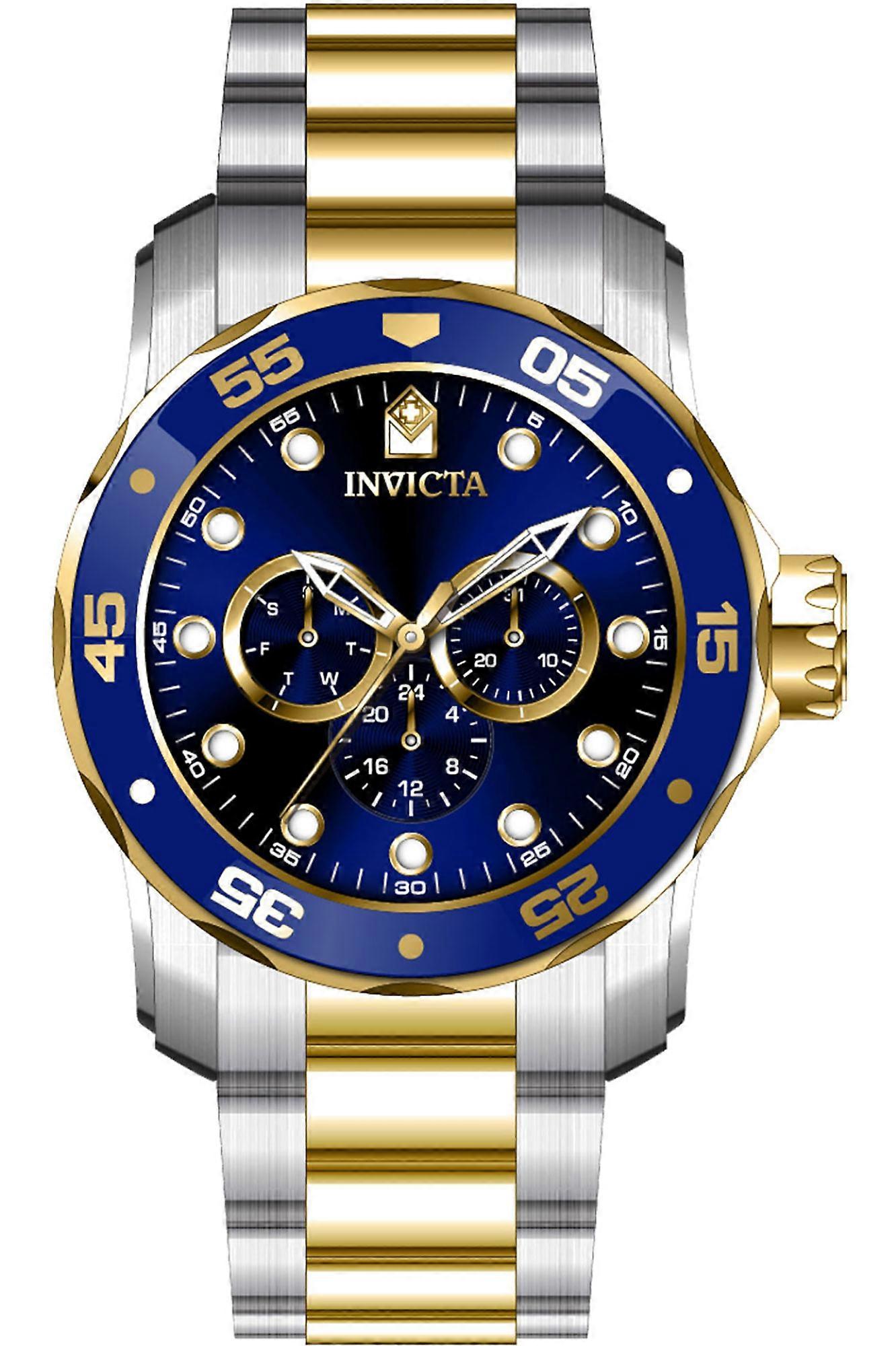 Montre de plongée Invicta Quartz Pro 45724 - Acier inoxydable analogique à quartz pour homme Bleu