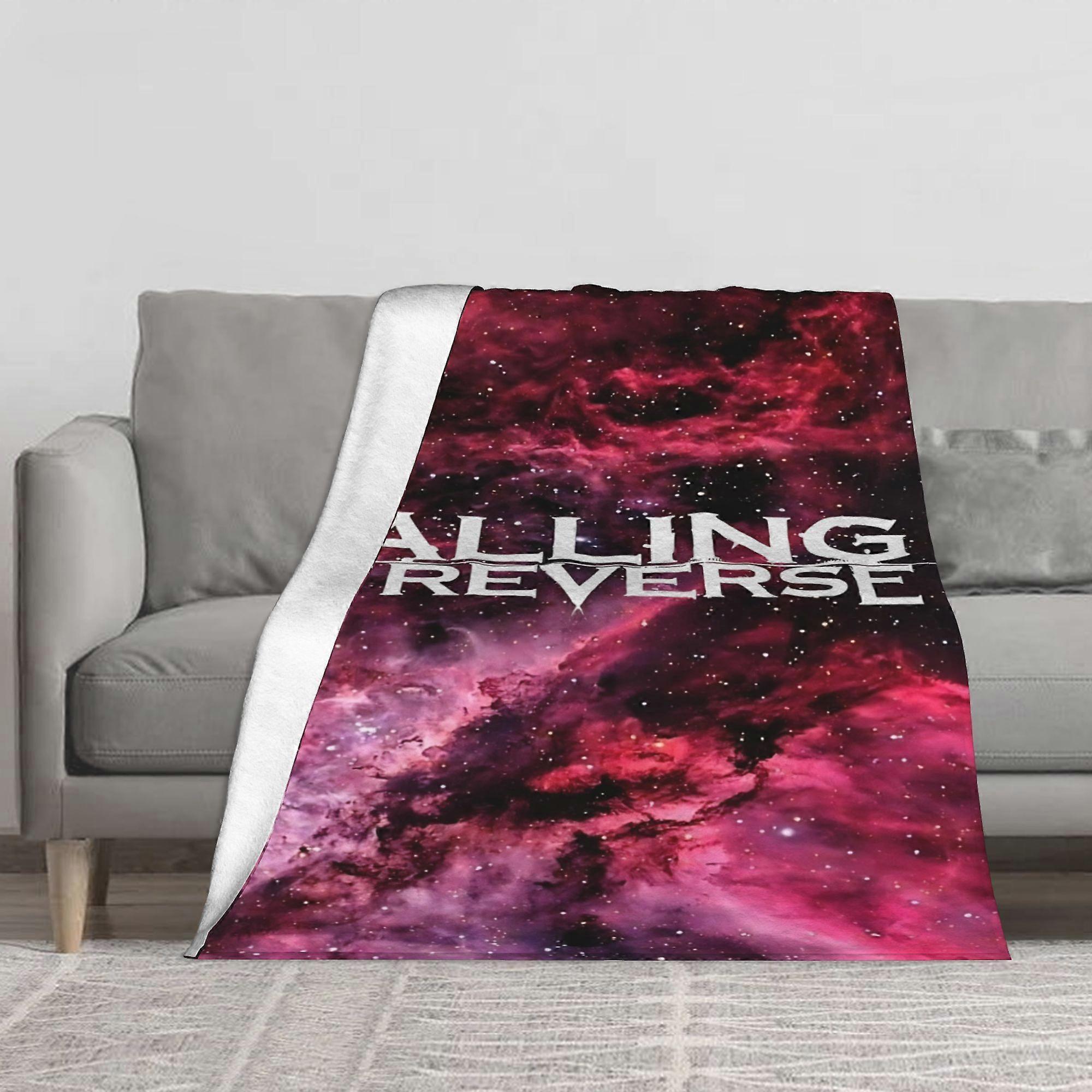 Falling In Reverse Phototheme Flannel Blanket - Cosmic for galaxy Print with "ALLING REVERSE" Text, Soft All-Season Thro-UYRTA392