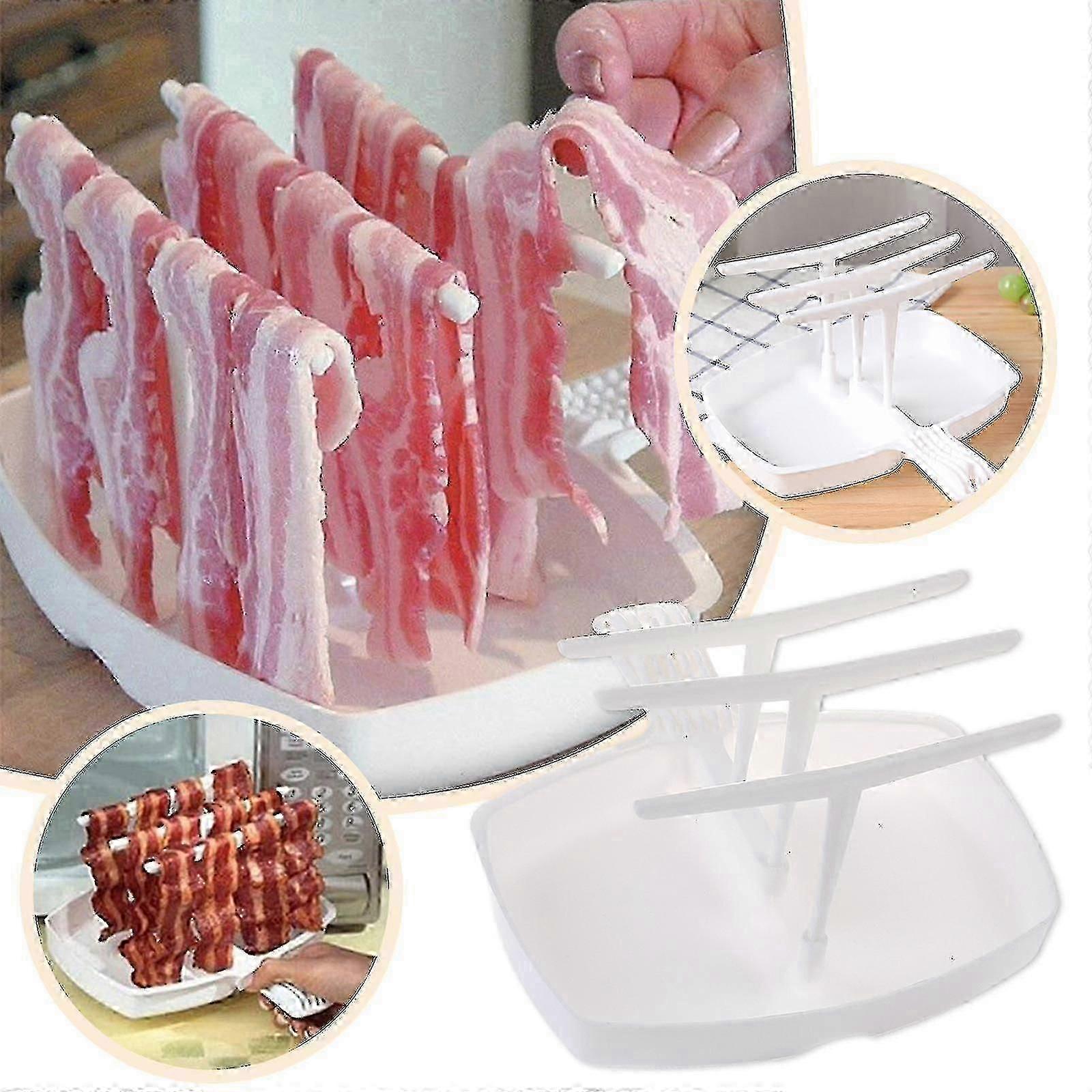 Plastic Standing Barbecue Grill Household Bacon Grill Meat Tray Rack High Temperature Resistance Microwave Bacon Cooker Shelf