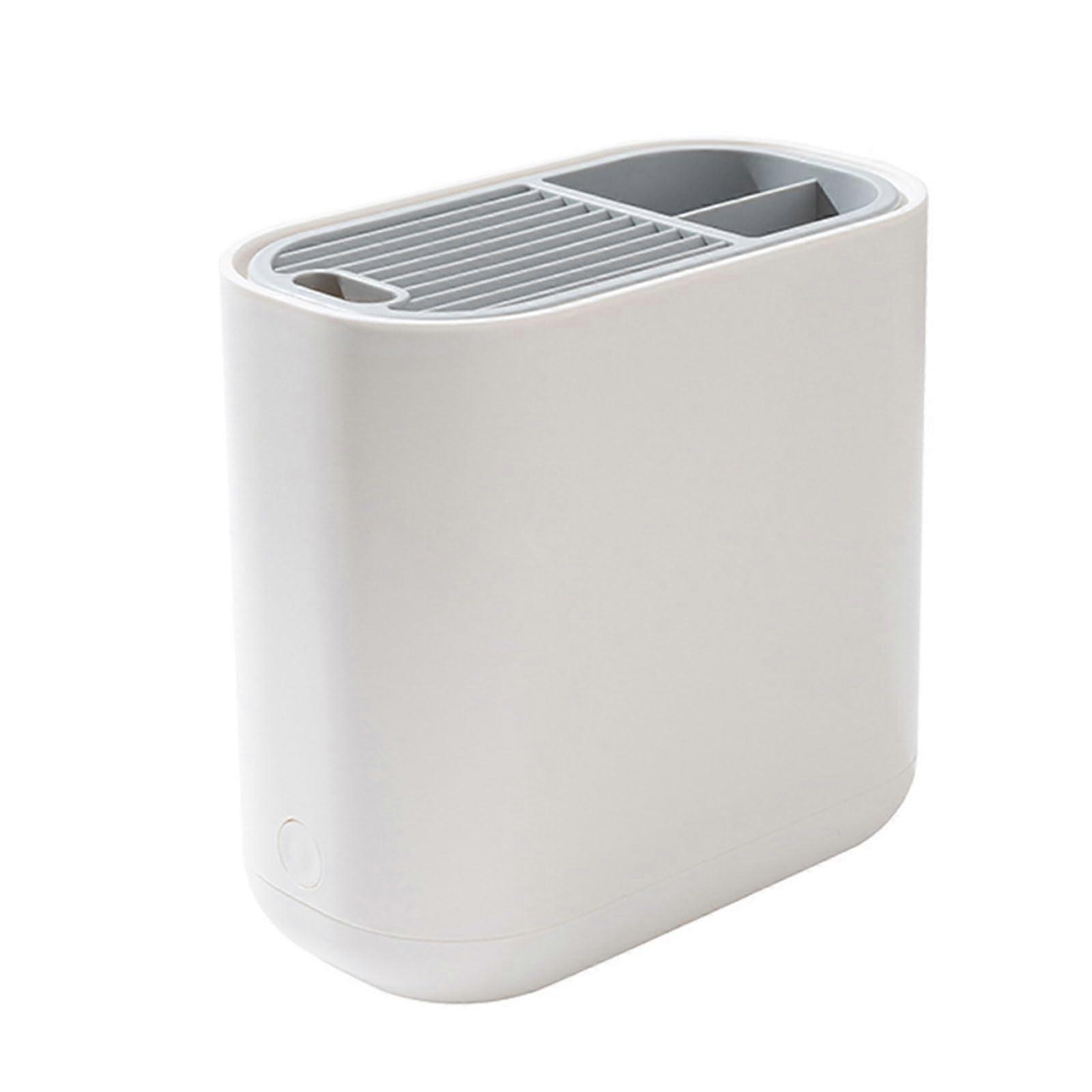 Kitchen Utensil Holder with Knife Slots, MultiCompartment Organizer, Removable Bottom and Drainage