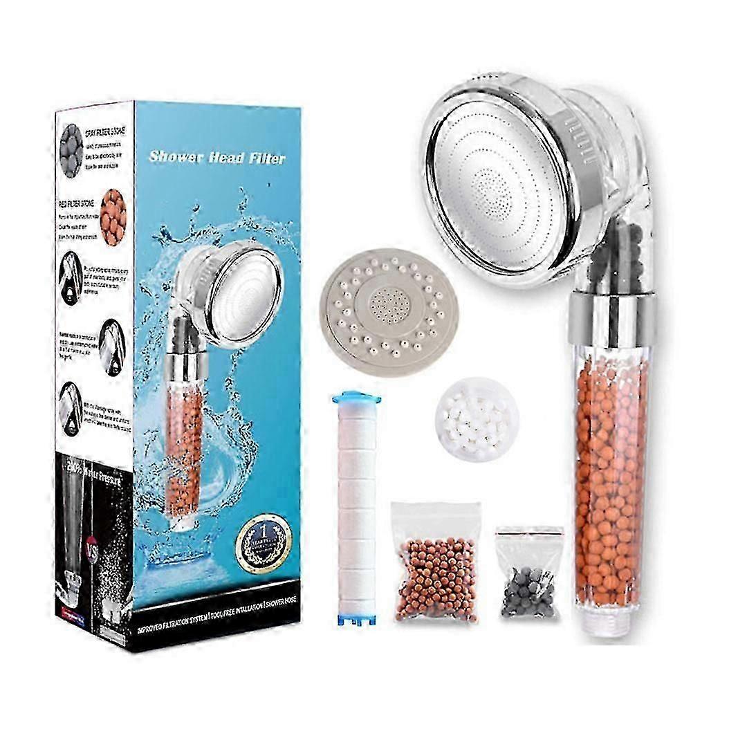 Three level filter shower head water saving