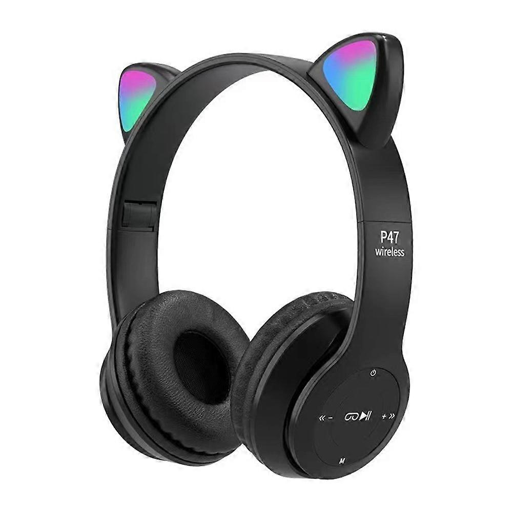Foldable Headset with Mic, RGB LED Light for Gift School Gaming D