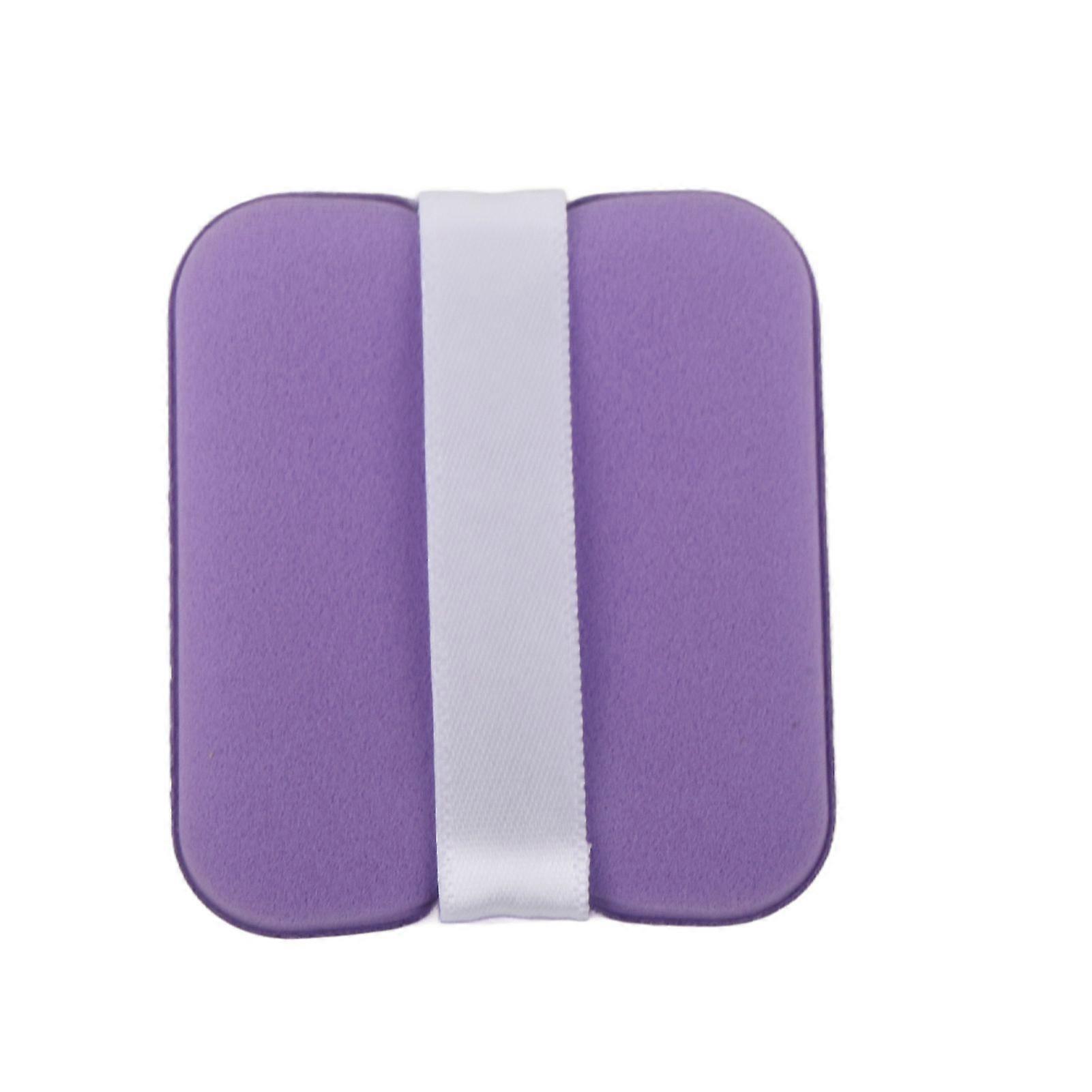 Soft, double-sided face powder sponge for wet and dry makeup, rectangular, light purple