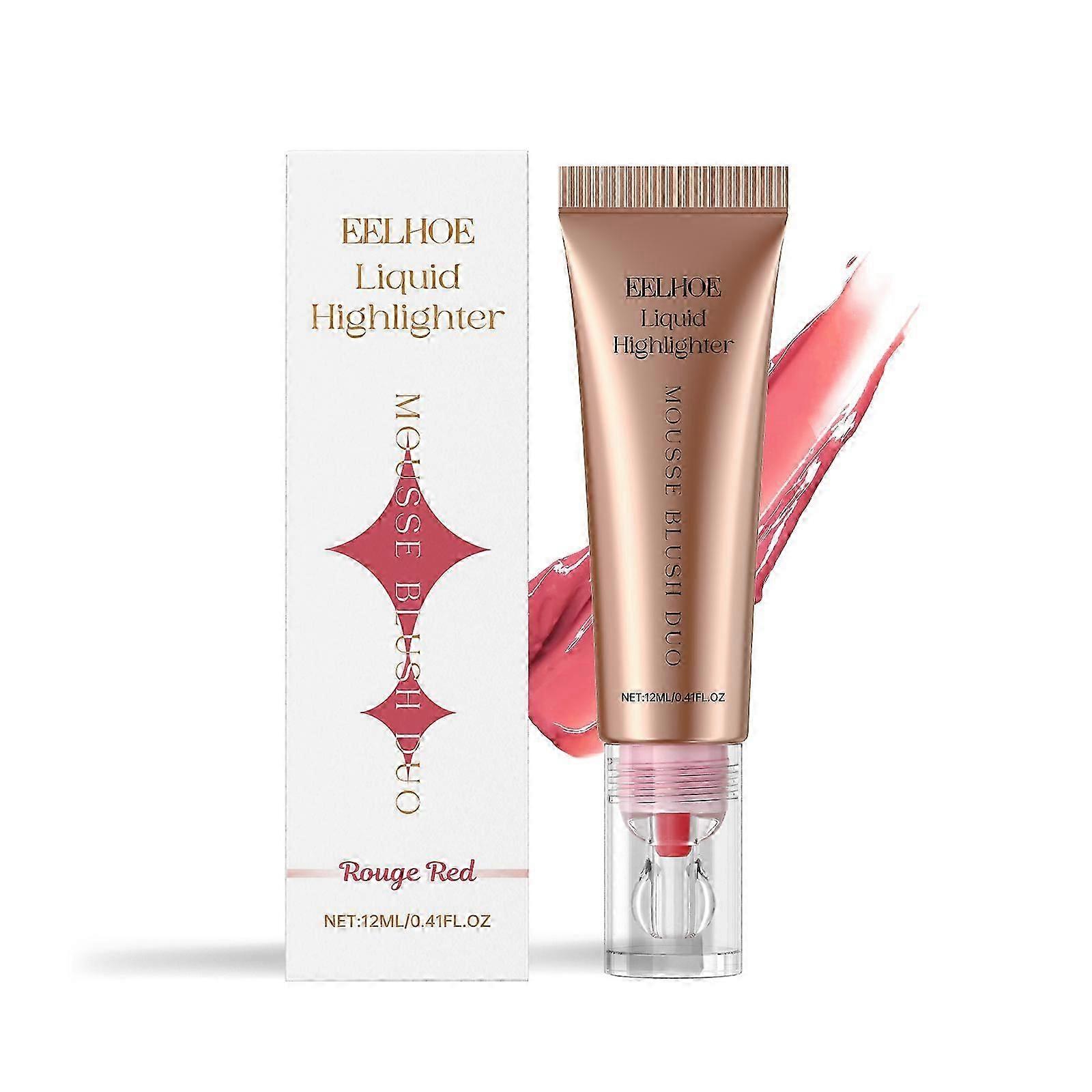 Eelhoe Liquid Highlighter Blush Cream (Carmine Red) Is A Natural, Light, Matte Contouring And Multi-Functional Facial Blush Cream
