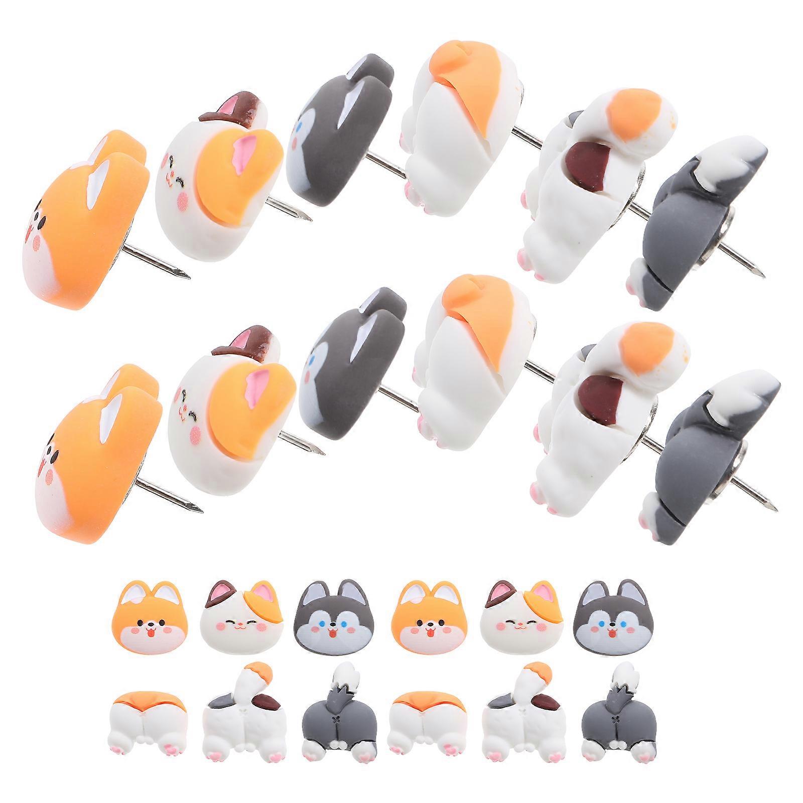 Animal Pushpins Resin Push Pins for Fixing 30Pcs Assorted Color