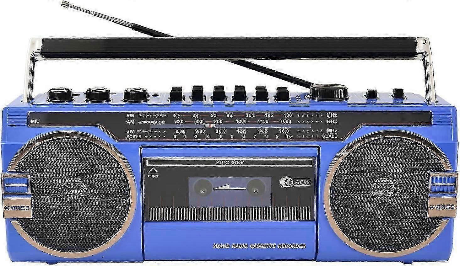 Portable Bluetooth Boombox With Cassette Player, USB TF Card Music Player And Recorder, Retro Stereo Speaker, 80s Style