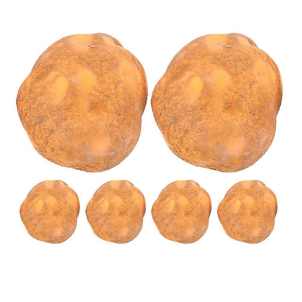 Realistic Potatoes Artificial Potato for Decoration 6Pcs Foam Models