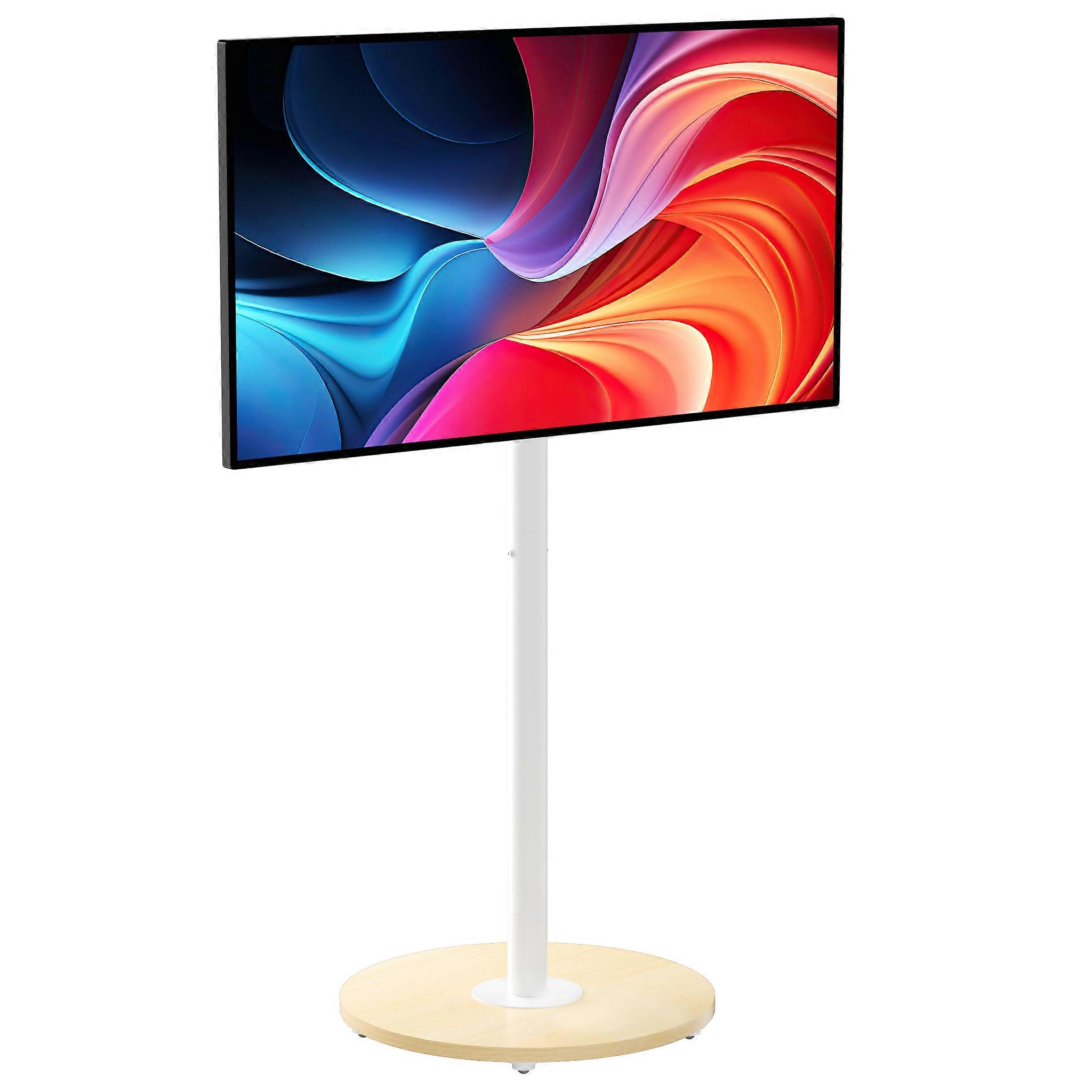 Suporte de chão industrial com rodízios para TVs de 40 a 75 polegadas, com altura ajustável e carrinho móvel para TV.