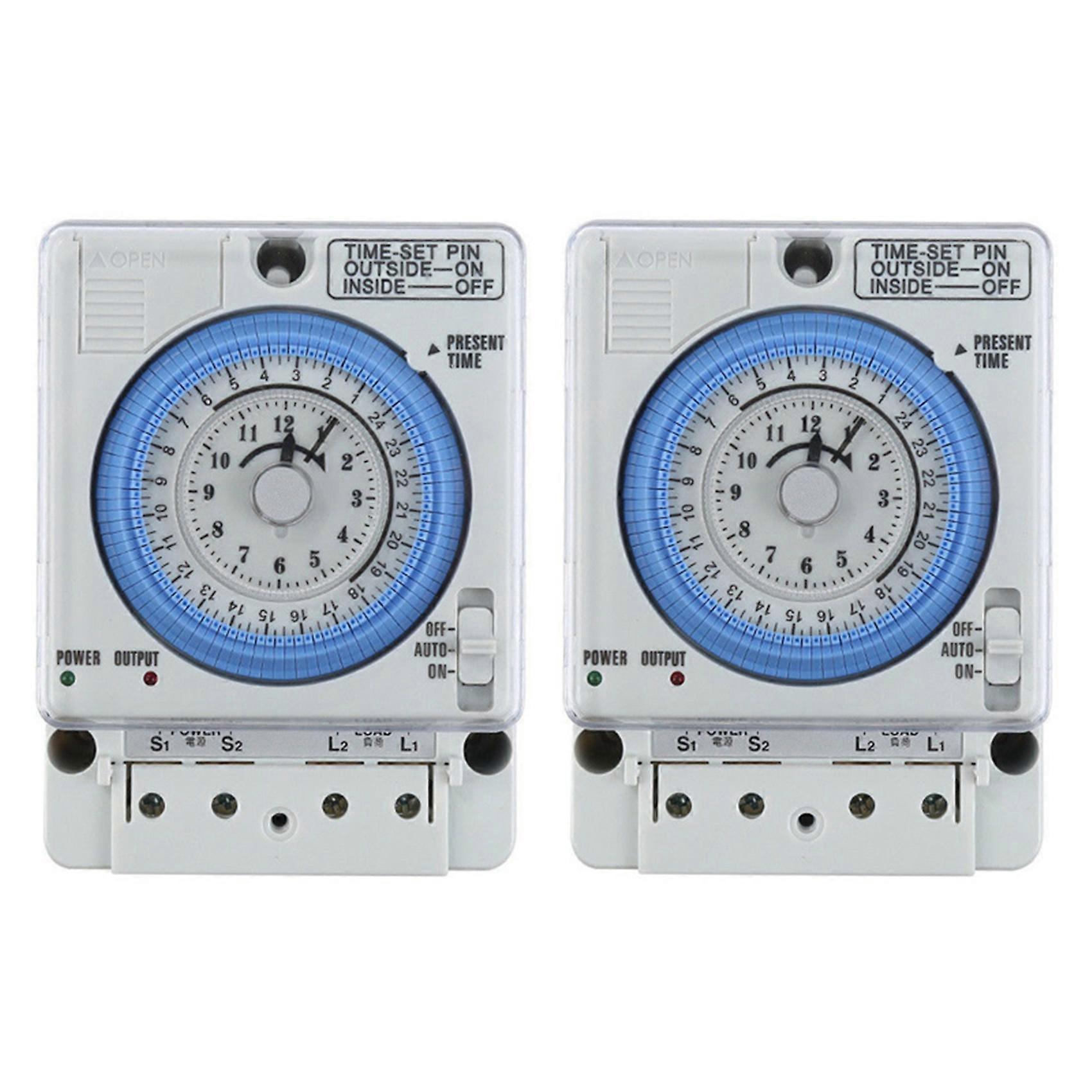 2X TB-388 Rectangle 15 Minutes / 96 Times Switch Timer Without Battery