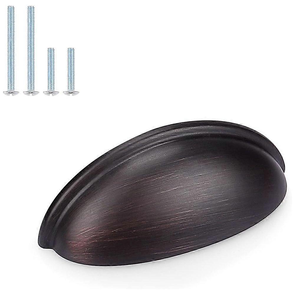 Oil Rubbed Bronze Cabinet Pulls - Bin Cup Drawer Handles, 9cm Handles and Knobs, Kitchen Hardware 5 Pack