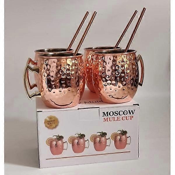 4pcs Moscow Mule Mugs Copper Plated Set Gift Set