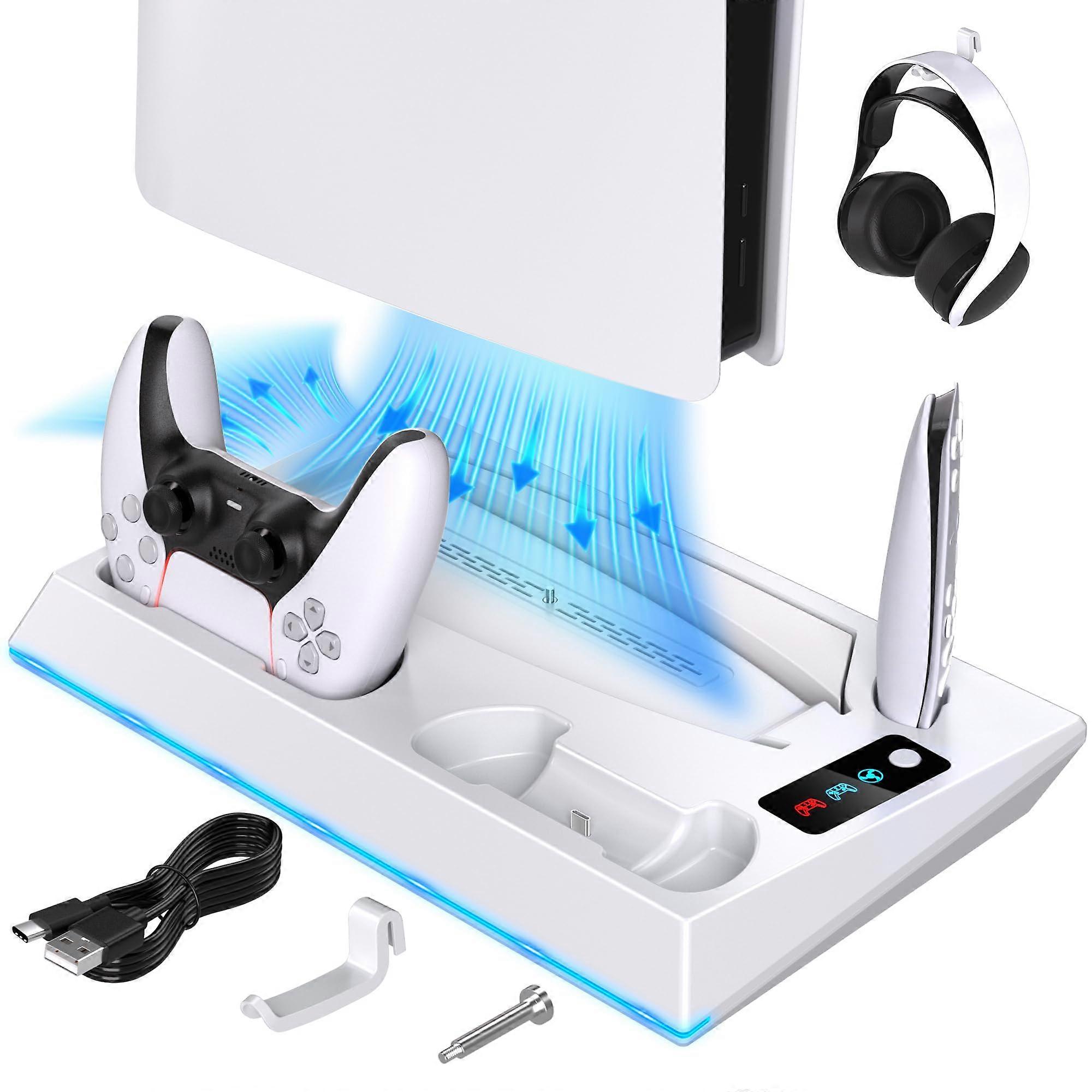 Charging Station for PS5 Controller Dual Fast Charging Dock with USB TypeC for Two Controllers