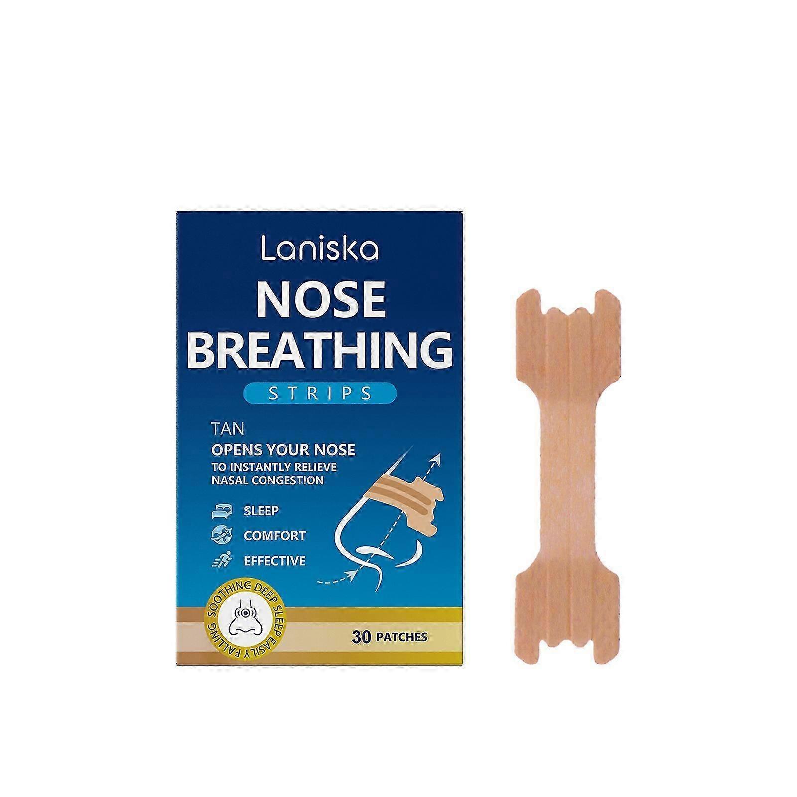 Care Nasal Patch - Natural Anti-Snoring & Sleep Aid with Coconut Oil & Shea Butter, 30 Comfortable Nighttime Breathing Patches for Deep Rest and Conge