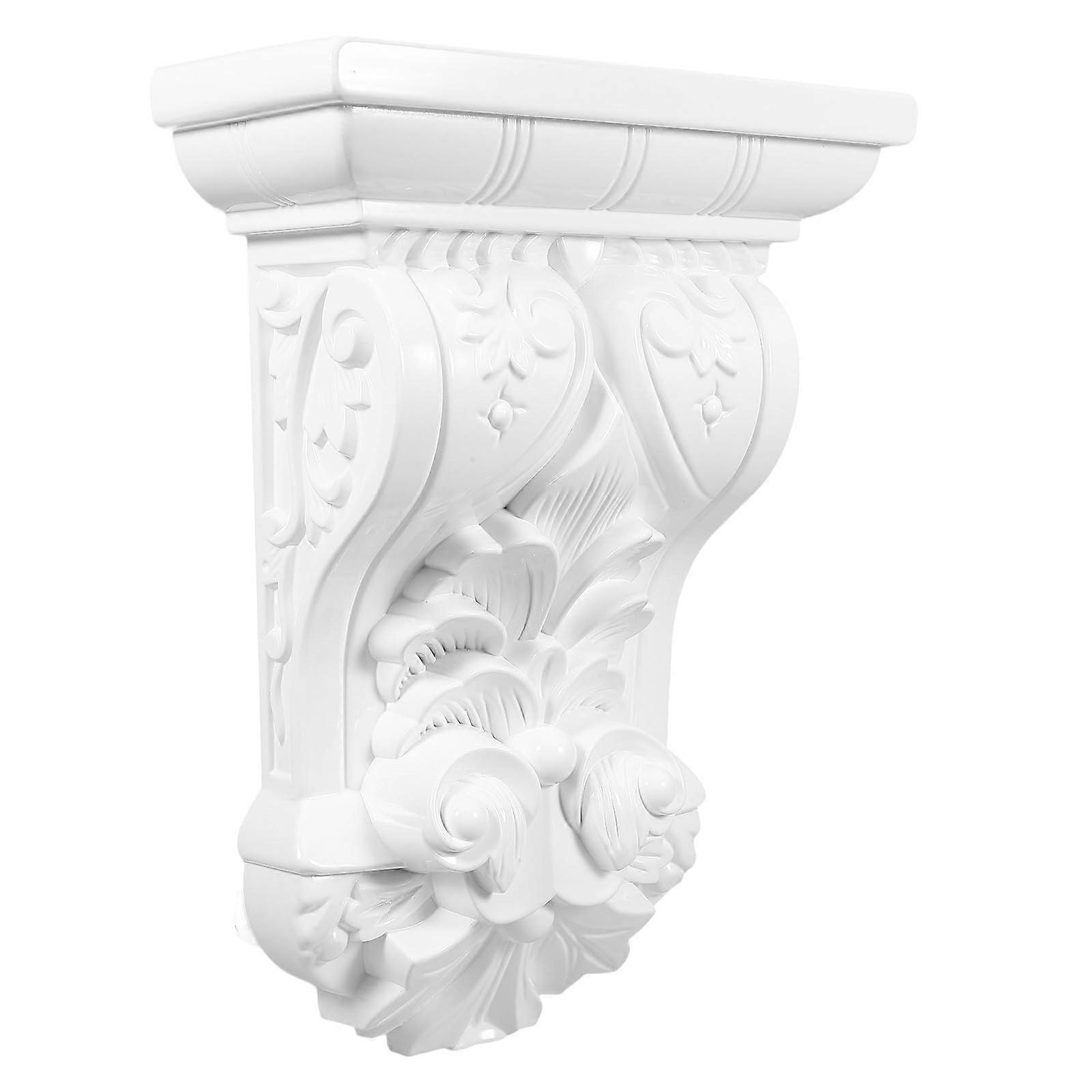 Decorative Corbels with Elegant Roman Carving for Shelves and Mantels, White ABS Wall Brackets
