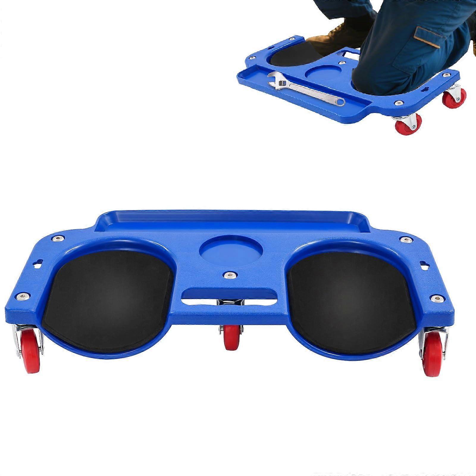 Rolling Knee Creeper with Swivel Casters and Tool Tray, Ergonomic Knee Pads for Garage Auto , Blue