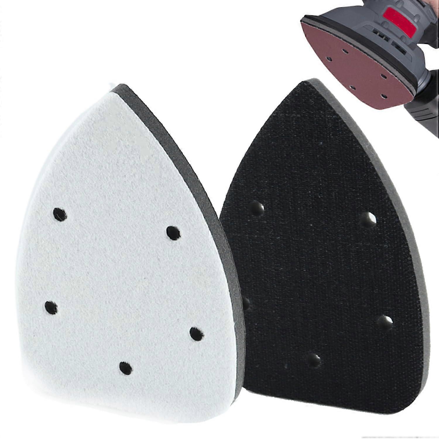 2pcs Detail Sander Pads 140mm x 90mm Hook and Loop Foam Backing with 5 Hole Dust Extraction