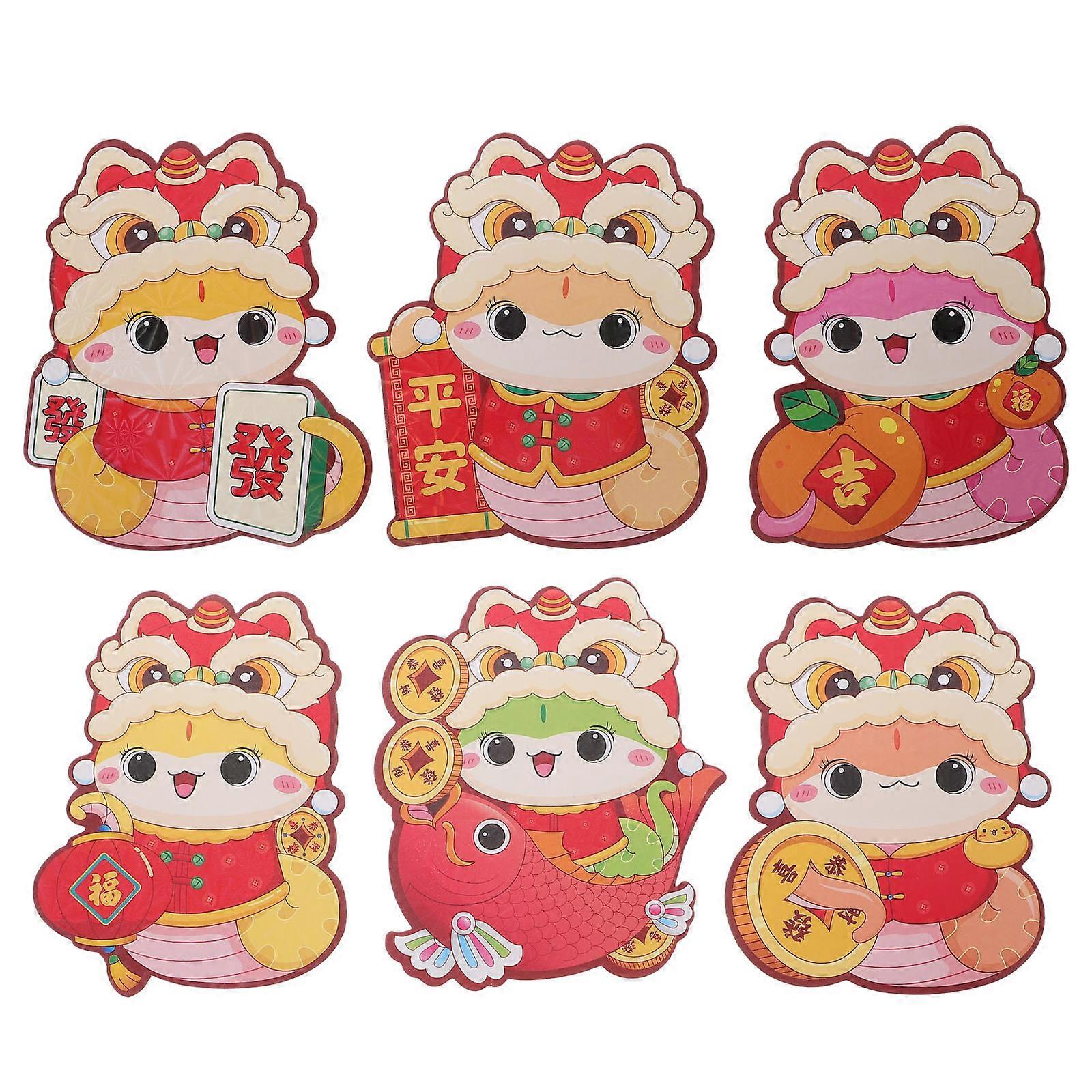 Lunar New Year Decorations Red Envelope for New Year 6Pcs Set