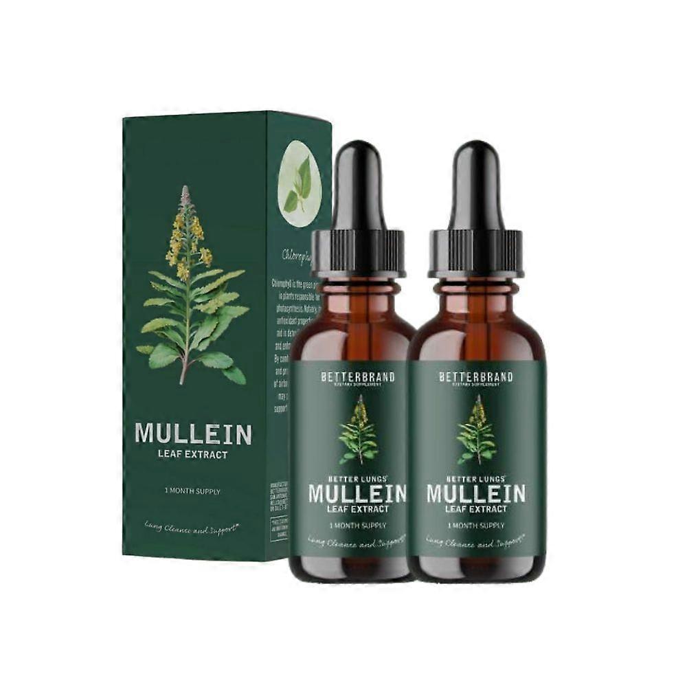 Mullein Drops for Lungs - 60ml Leaf Extract for Lung & Bronchial Cleanse
