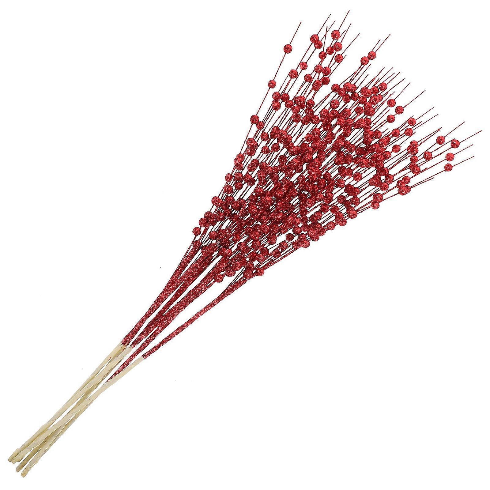 Christmas Artificial Berry Stems for Decor 6Pcs Red Simulation Berries