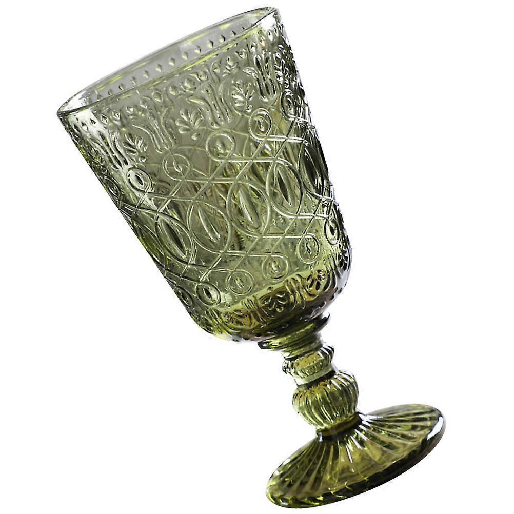 Light Green Floating Glass Goblet for Drinking Use Elegant Wine Cup