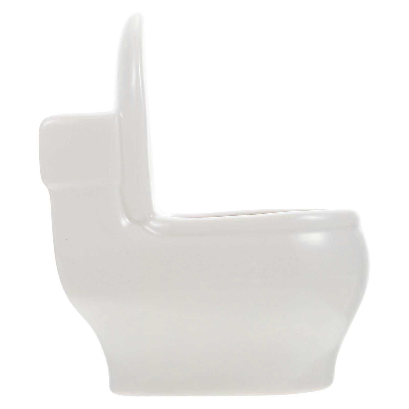 White Ceramic Flowerpot Creative Closestool Planter for Planting Use