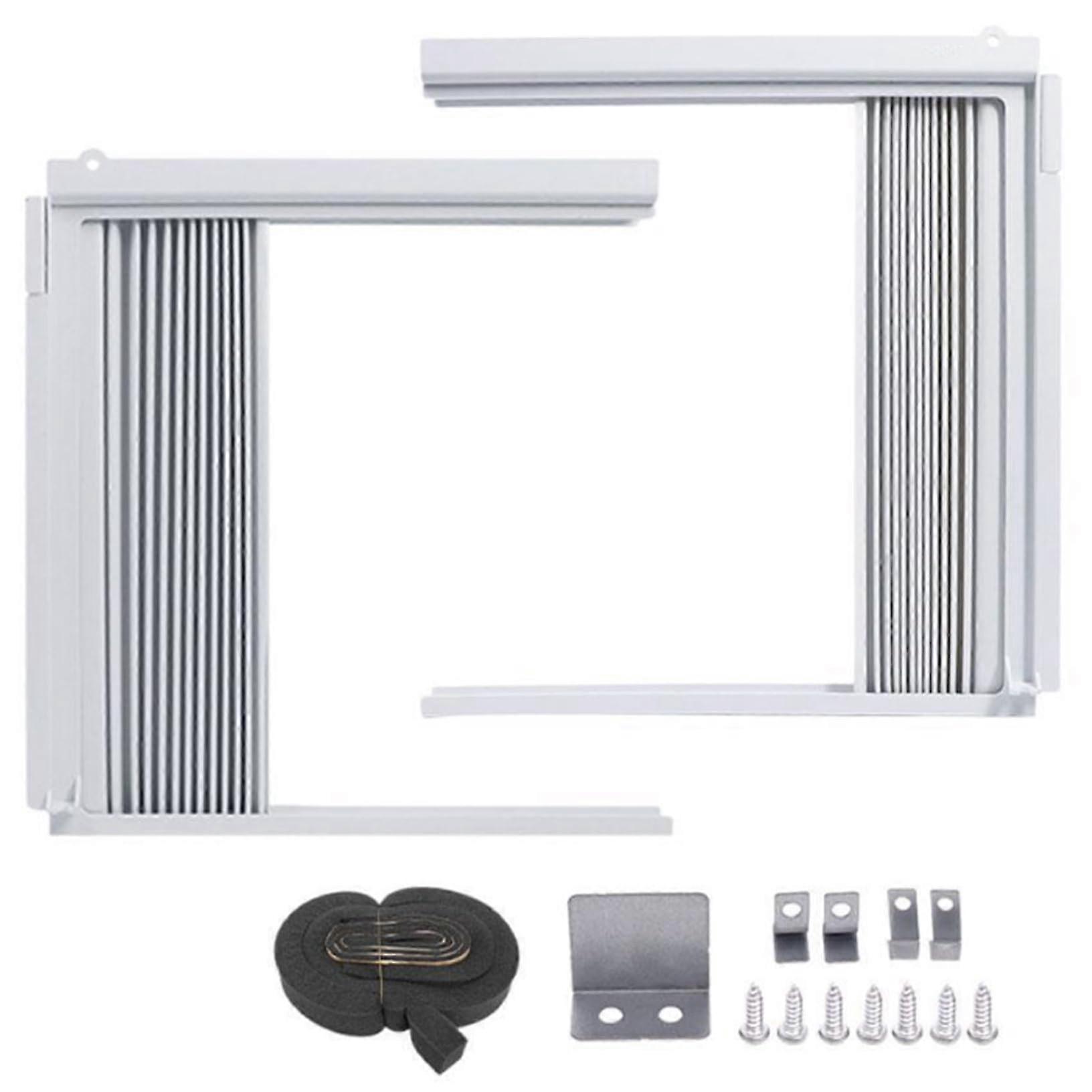 Universal Window Air Conditioner Side Panels with Frame Kit, 2PCS Stretchable Plastic Replacement