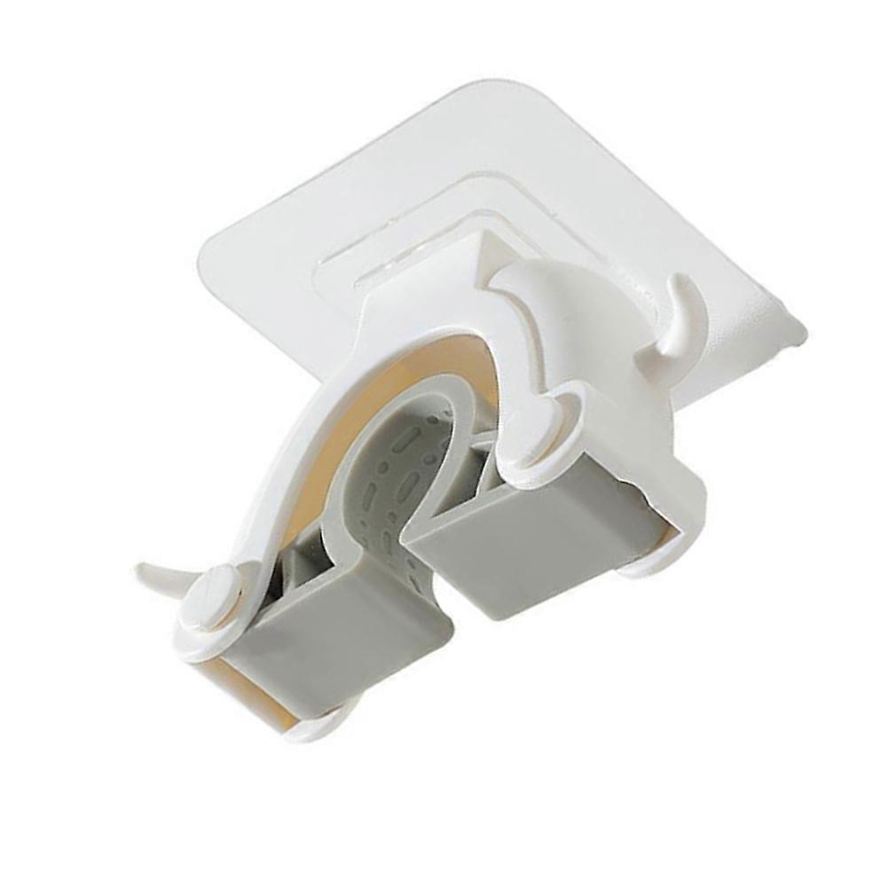Kitchen Adhesive Hook Wall Hanging Mop Clip for Storage 4Pcs White