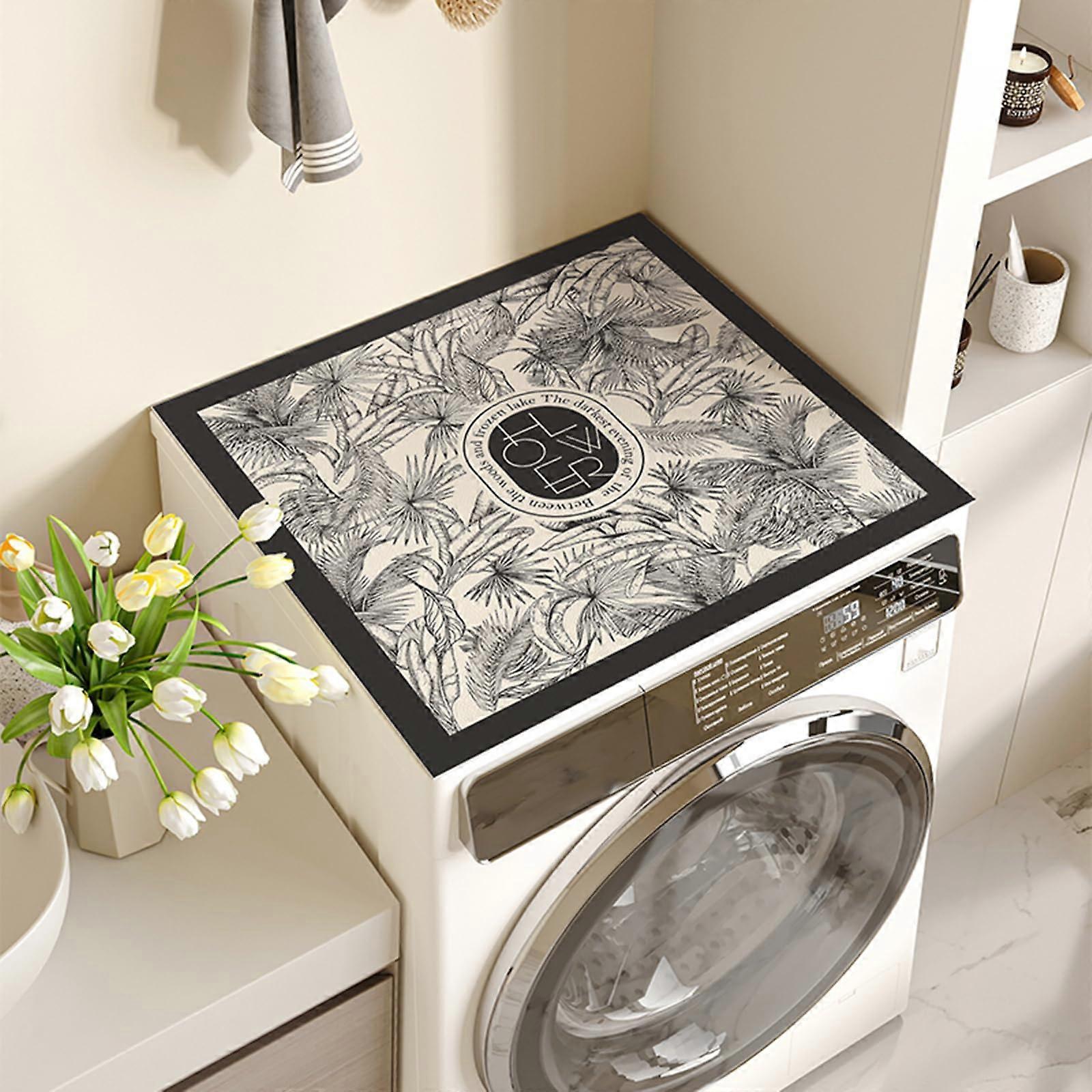 Waterproof Washing Machine  Cover with Leather Surface, AntiSlip Multipurpose 50x30cm