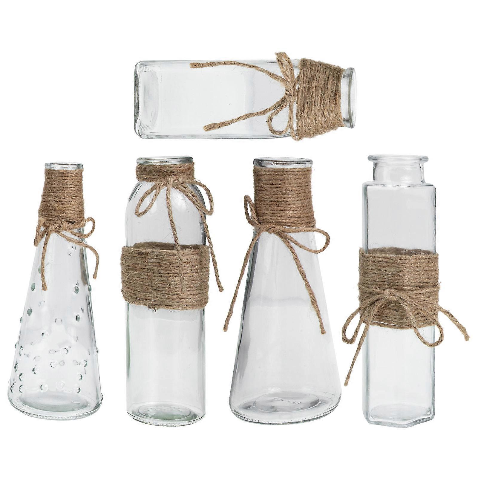 Hydroponic Glass Vases Creative Flower Containers 5Pcs Set