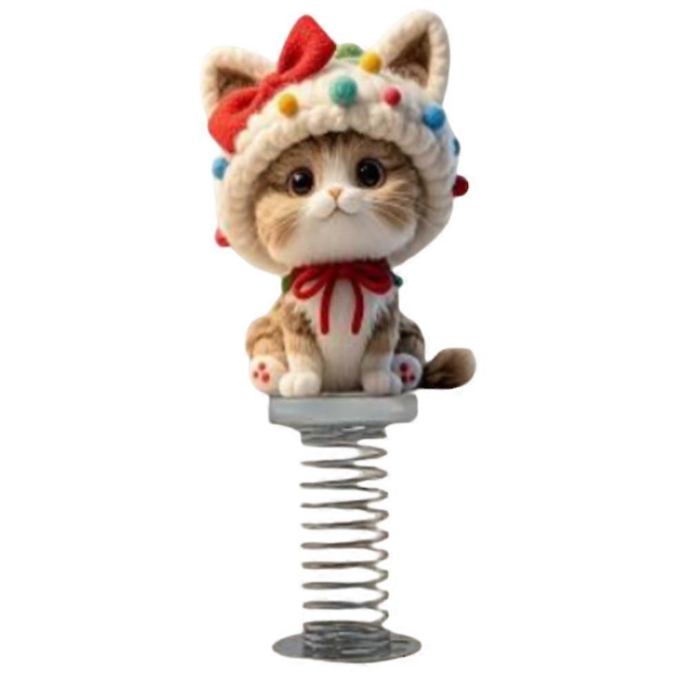 2D Shy Kitty Bobble,Stress Relief Cat Bobble Car Dashboard Decorations,Bouncing