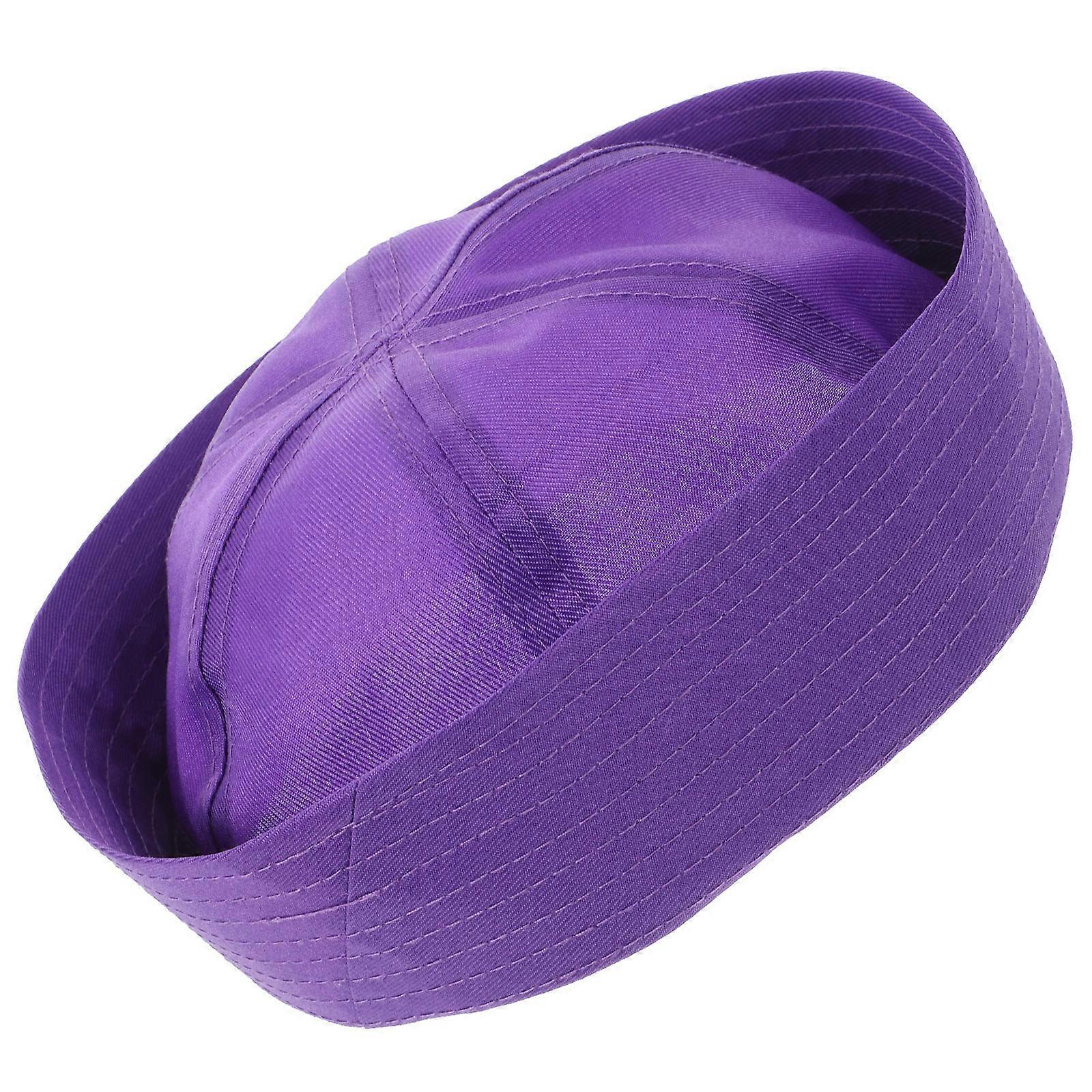 Captain Costume Hat Performance Accessory Rolled Brim Purple For 1Pack