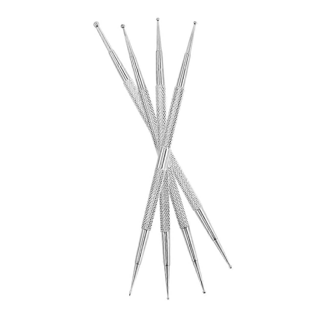 4pcs DualEnded Nail Art Rhinestone Picker Pen with Dotting Tool for Precise Gem Placement