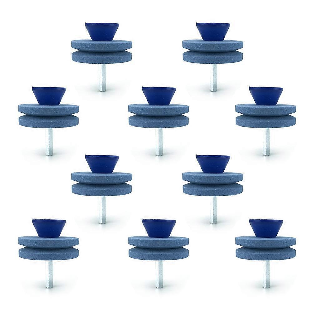 10Pcs Lawn Mower Blade Sharpener Double-Layer Universal Rotary Garden Tool