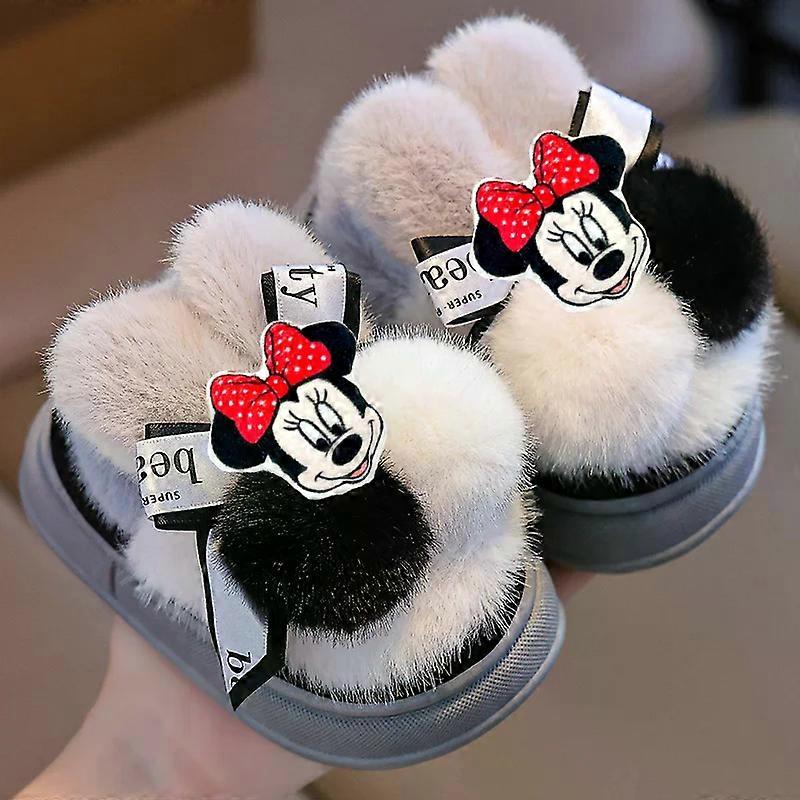 Disney Minnie New Children Cotton Shoes slippers Winter Girl mickey mouse Warm Casual Shoes Baby Autumn Girls Toddler Shoes