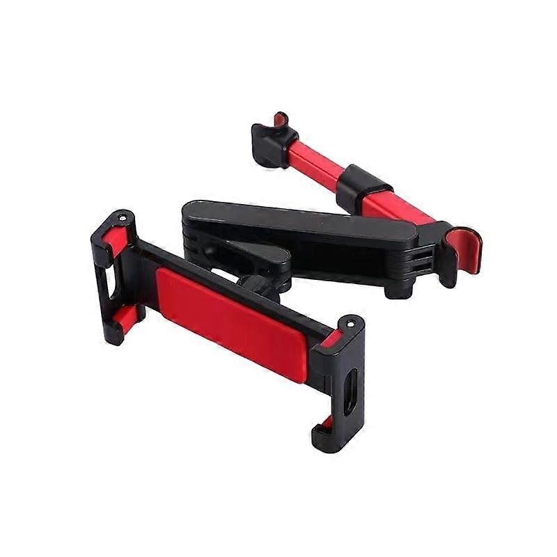 Foldable Car Headrest Tablet and Phone Holder with AntiSlip Grip, Universal Adjustable Mount  Red