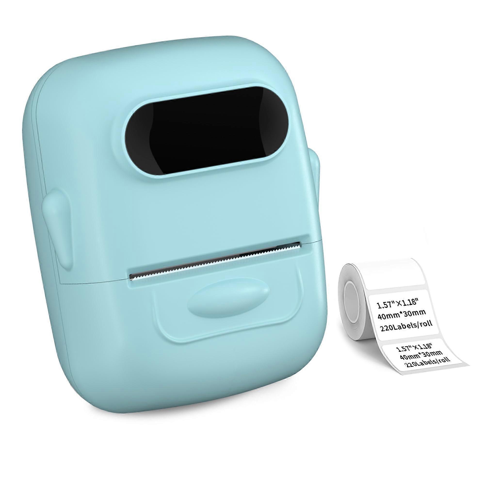 Bluetooth Label Maker, 2 Inch Thermal Barcode Printer for Small Business, Inkless, Blue