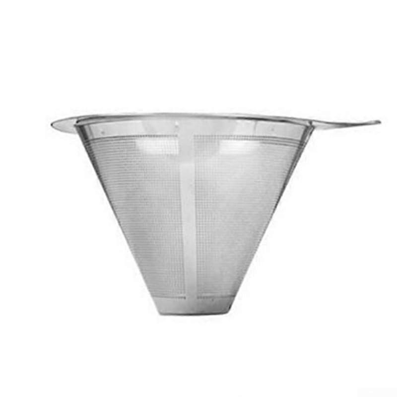 Pour Over Coffee Filter Stainless Steel DoubleLayer Mesh Cone with Stand Reusable EasyClean