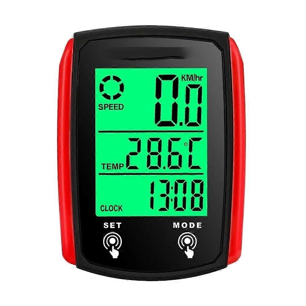 Wired Bike Speedometer with Odometer and Waterproof Backlit Bicycle Computer  Accuracy Red