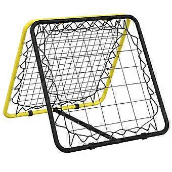 vidaXL Voetbalrebounder dubbelzijdig verstelbaar staal geel en zwart